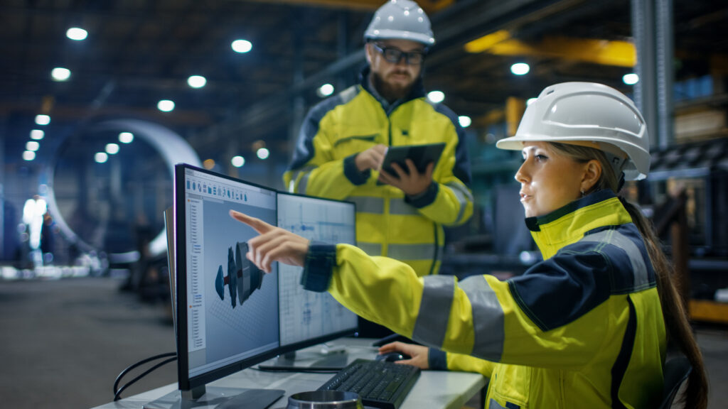 Woman in a construction company